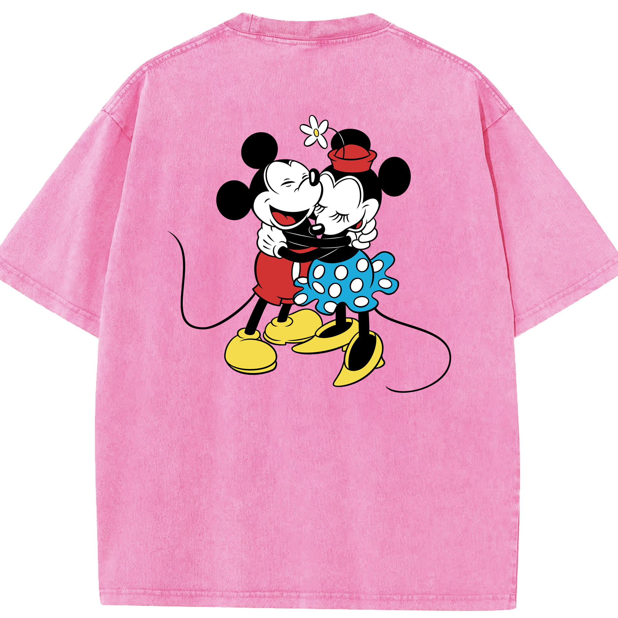 （画像用） ミッキーマウス Mickey Mouse 綿100% ヴィンテージ風 半袖Tシャツ（背面プリント）